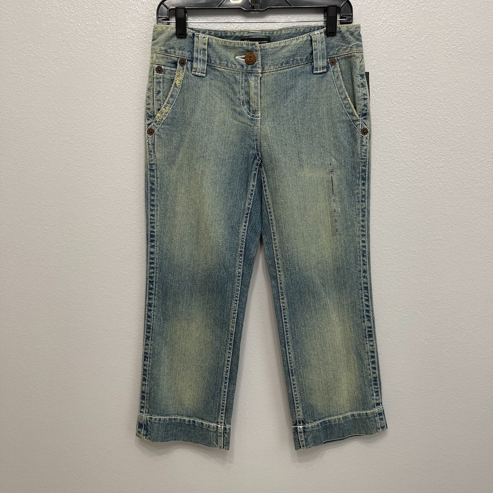 INC International Concepts Women's Denim Jeans Pants Size 2 Blue Cropped NWT‎